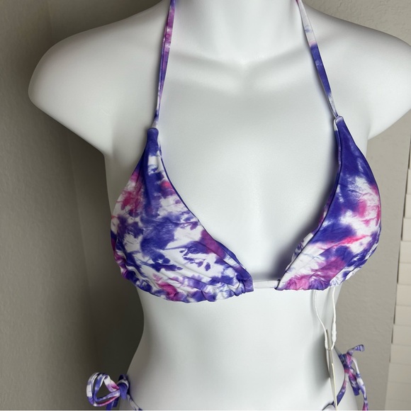 Cabo couture purple, pink & white tie dye bikini set - Picture 2 of 7